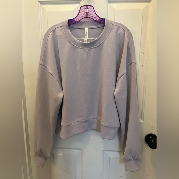🍋LIKE NEW Lululemon Softstreme Faint Lavender Perfectly Oversized Crop Crew - 10 - Picture 3 of 11